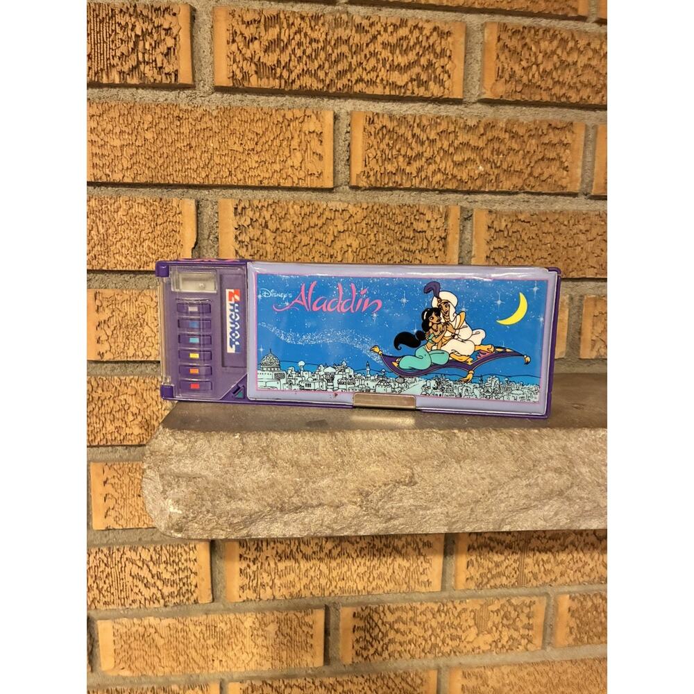 Vintage 90s Disney ALADDIN Pop-Out Pencil Box School Case Storage